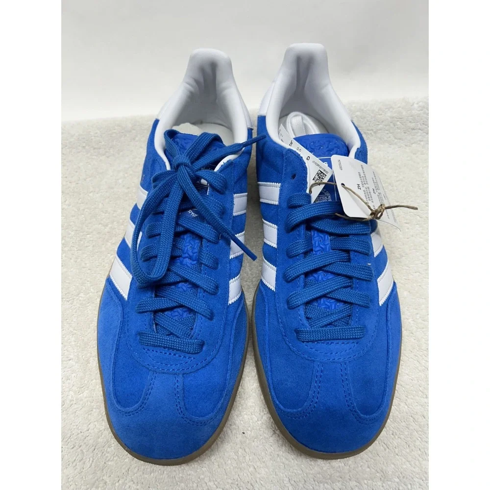 Adidas Mens Size 9 W's 10.5 Blue Bird/Cloud White/Gum Sole Gazelle Indoor Shoes